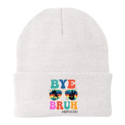 Bye Bruh Happy Last Day Of School Retro Hippie Beanie
