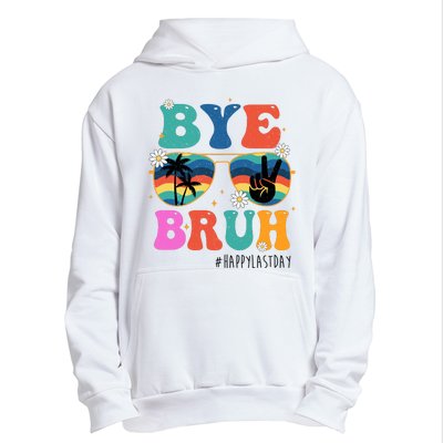 Bye Bruh Happy Last Day Of School Retro Hippie Urban Pullover Hoodie