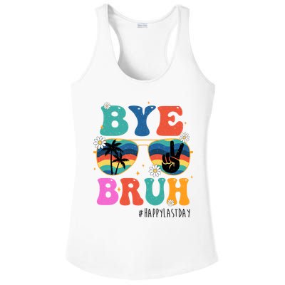 Bye Bruh Happy Last Day Of School Retro Hippie Ladies PosiCharge Competitor Racerback Tank