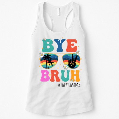Bye Bruh Happy Last Day Of School Retro Hippie Womens Tank Top