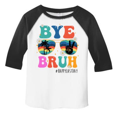 Bye Bruh Happy Last Day Of School Retro Hippie Toddler Fine Jersey T-Shirt