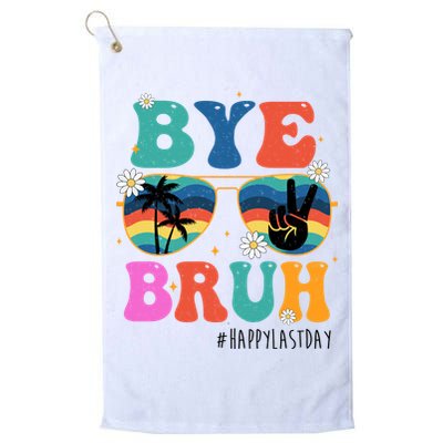 Bye Bruh Happy Last Day Of School Retro Hippie Golf Towel