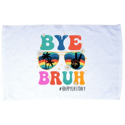 Bye Bruh Happy Last Day Of School Retro Hippie Microfiber Hand Towel