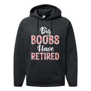 Big Boobs Have Retired Funny Breast Reduction Surgery Floral Performance Fleece Hoodie