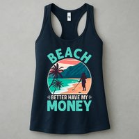 Beach Better Have My Money Metal Detector Funny Retro Bitch Better Have My Money  Womens Tank Top