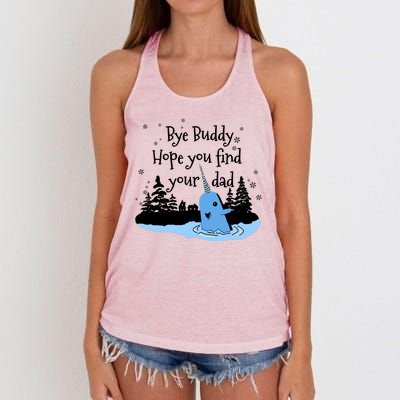 Bye Buddy Hope You Find Your Dad Women's Knotted Racerback Tank