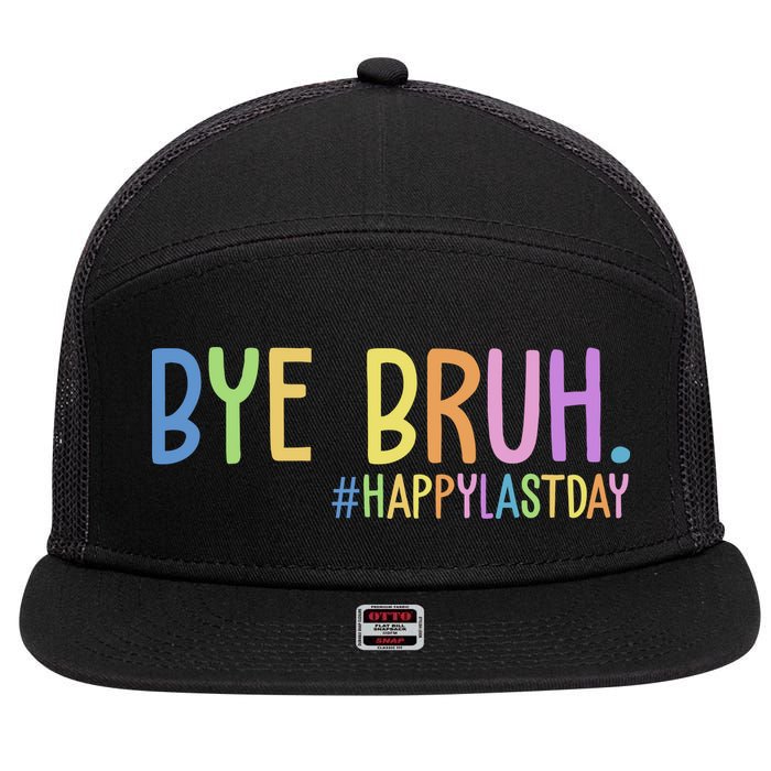 Bye Bruh Happy Last Day Schools Out 7 Panel Mesh Trucker Snapback Hat