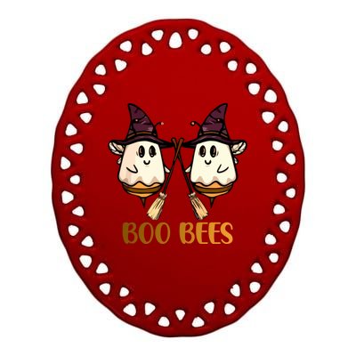 Boo Bees Halloween Gift Ceramic Oval Ornament