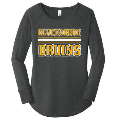 Blacksburg Bruins Horizontal Stripes Women's Perfect Tri Tunic Long Sleeve Shirt