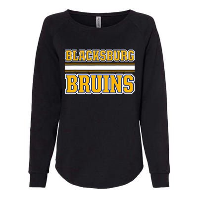 Blacksburg Bruins Horizontal Stripes Womens California Wash Sweatshirt