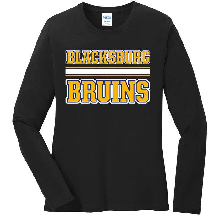 Blacksburg Bruins Horizontal Stripes Ladies Long Sleeve Shirt