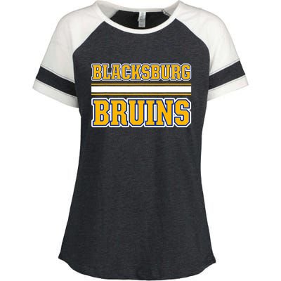 Blacksburg Bruins Horizontal Stripes Enza Ladies Jersey Colorblock Tee