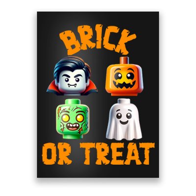 Building Bricks Halloween Costume Brick Or Treat Monsters Poster