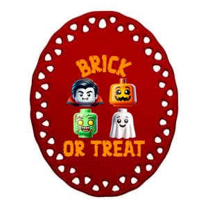 Building Bricks Halloween Costume Brick Or Treat Monsters Ceramic Oval Ornament