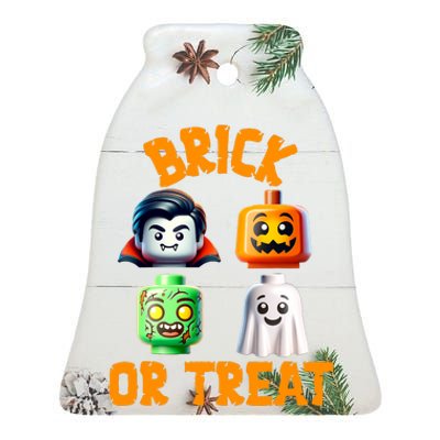 Building Bricks Halloween Costume Brick Or Treat Monsters Ceramic Bell Ornament