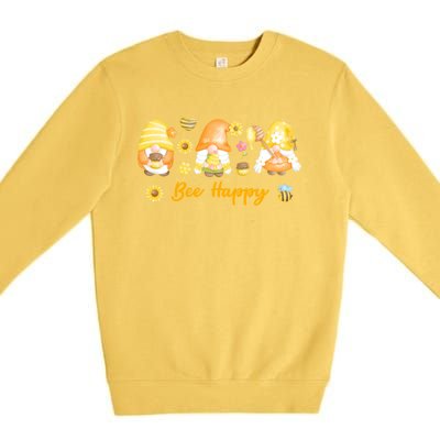 Beekeeping Bee Happy Gnomies Honey Bee Great Gift Premium Crewneck Sweatshirt