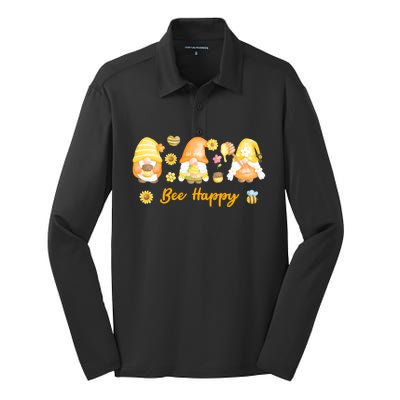 Beekeeping Bee Happy Gnomies Honey Bee Great Gift Silk Touch Performance Long Sleeve Polo