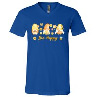 Beekeeping Bee Happy Gnomies Honey Bee Great Gift V-Neck T-Shirt