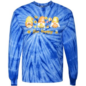 Beekeeping Bee Happy Gnomies Honey Bee Great Gift Tie-Dye Long Sleeve Shirt