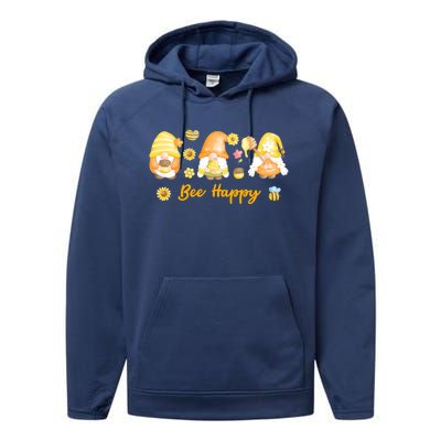 Beekeeping Bee Happy Gnomies Honey Bee Great Gift Performance Fleece Hoodie