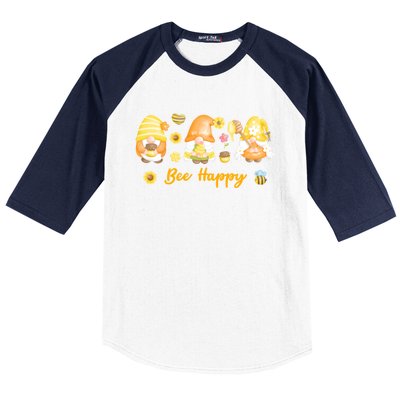 Beekeeping Bee Happy Gnomies Honey Bee Great Gift Baseball Sleeve Shirt