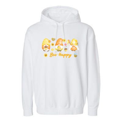 Beekeeping Bee Happy Gnomies Honey Bee Great Gift Garment-Dyed Fleece Hoodie