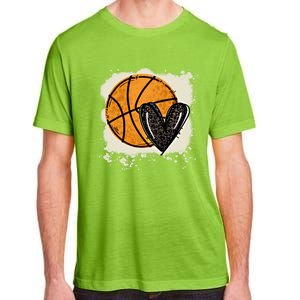 Bleached Basketball Heart Game Day Vibes Basketball Mom Life Gift Adult ChromaSoft Performance T-Shirt