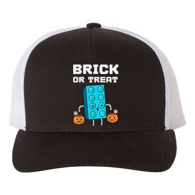 Block Building Halloween Brick Or Treat Kids Master Builder Yupoong Adult 5-Panel Trucker Hat