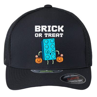 Block Building Halloween Brick Or Treat Kids Master Builder Flexfit Unipanel Trucker Cap