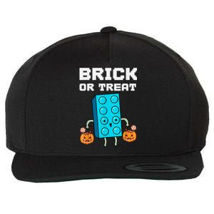 Block Building Halloween Brick Or Treat Kids Master Builder Wool Snapback Cap