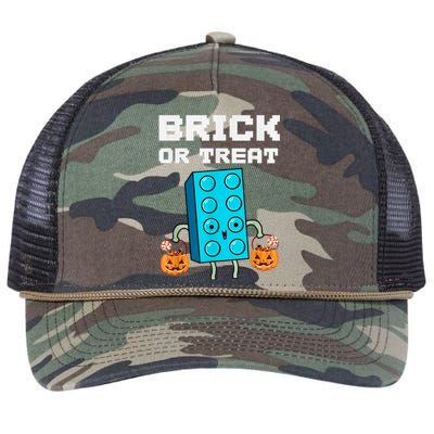 Block Building Halloween Brick Or Treat Kids Master Builder Retro Rope Trucker Hat Cap