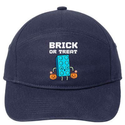 Block Building Halloween Brick Or Treat Kids Master Builder 7-Panel Snapback Hat