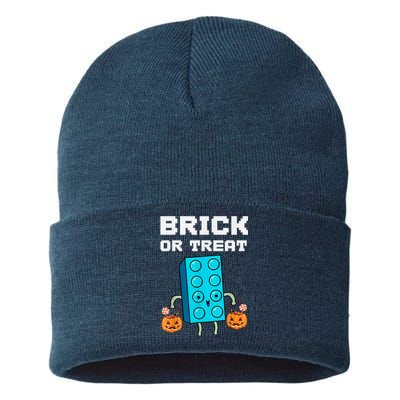 Block Building Halloween Brick Or Treat Kids Master Builder Sustainable Knit Beanie