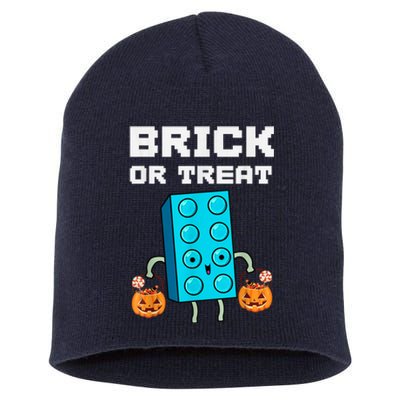 Block Building Halloween Brick Or Treat Kids Master Builder Short Acrylic Beanie