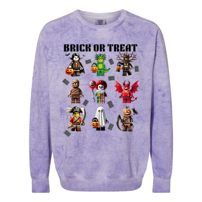 Building Bricks Halloween Brick Or Treat Costume Monsters Colorblast Crewneck Sweatshirt