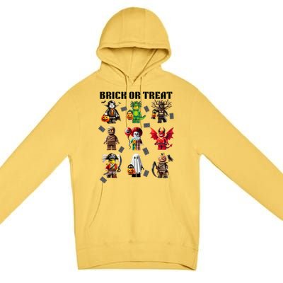 Building Bricks Halloween Brick Or Treat Costume Monsters Premium Pullover Hoodie