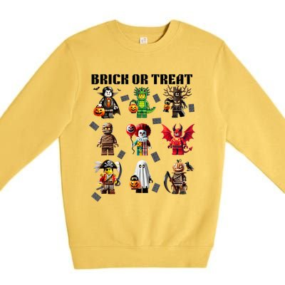 Building Bricks Halloween Brick Or Treat Costume Monsters Premium Crewneck Sweatshirt