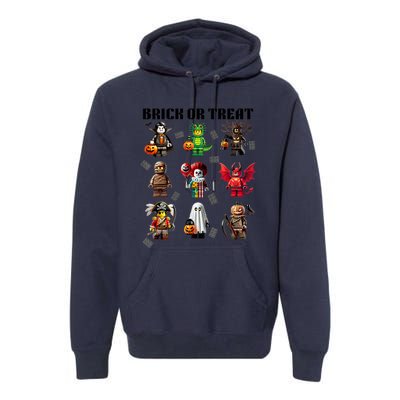 Building Bricks Halloween Brick Or Treat Costume Monsters Premium Hoodie