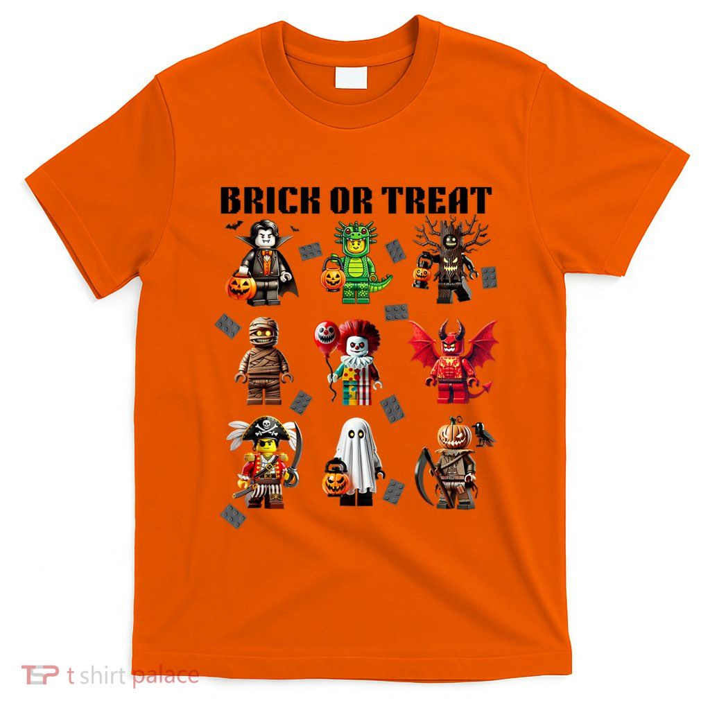 Building Bricks Halloween Brick Or Treat Costume Monsters T-Shirt