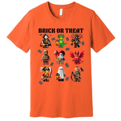 Building Bricks Halloween Brick Or Treat Costume Monsters Premium T-Shirt