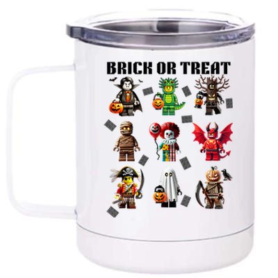 Building Bricks Halloween Brick Or Treat Costume Monsters 12 oz Stainless Steel Tumbler Cup