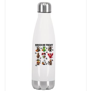 Building Bricks Halloween Brick Or Treat Costume Monsters Stainless Steel Insulated Water Bottle