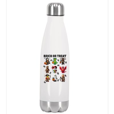 Building Bricks Halloween Brick Or Treat Costume Monsters Stainless Steel Insulated Water Bottle