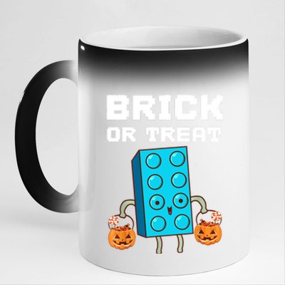 Block Building Halloween Brick Or Treat Kids Master Builder 11oz Black Color Changing Mug