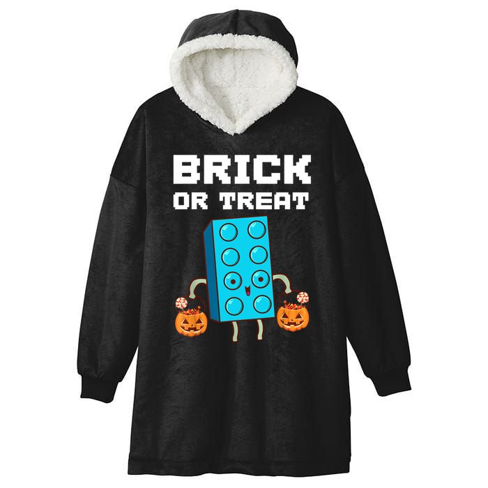 Block Building Halloween Brick Or Treat Kids Master Builder Hooded Wearable Blanket