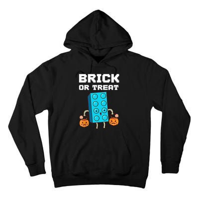 Block Building Halloween Brick Or Treat Kids Master Builder Tall Hoodie