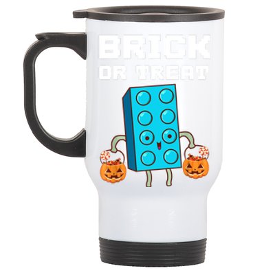 Block Building Halloween Brick Or Treat Kids Master Builder Stainless Steel Travel Mug