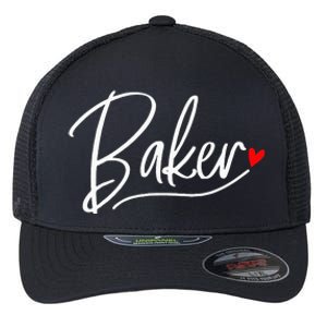 Baker Baking Heart Gift Flexfit Unipanel Trucker Cap