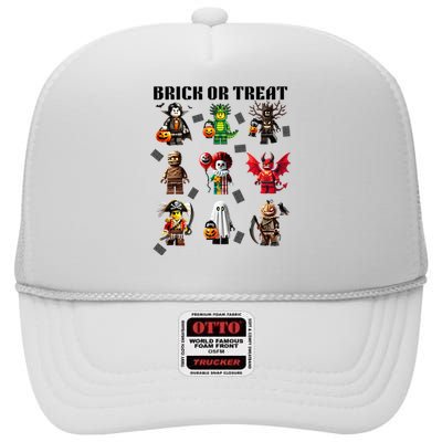 Building Bricks Halloween Brick Or Treat Costume Monsters High Crown Mesh Back Trucker Hat