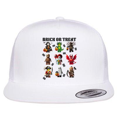 Building Bricks Halloween Brick Or Treat Costume Monsters Flat Bill Trucker Hat